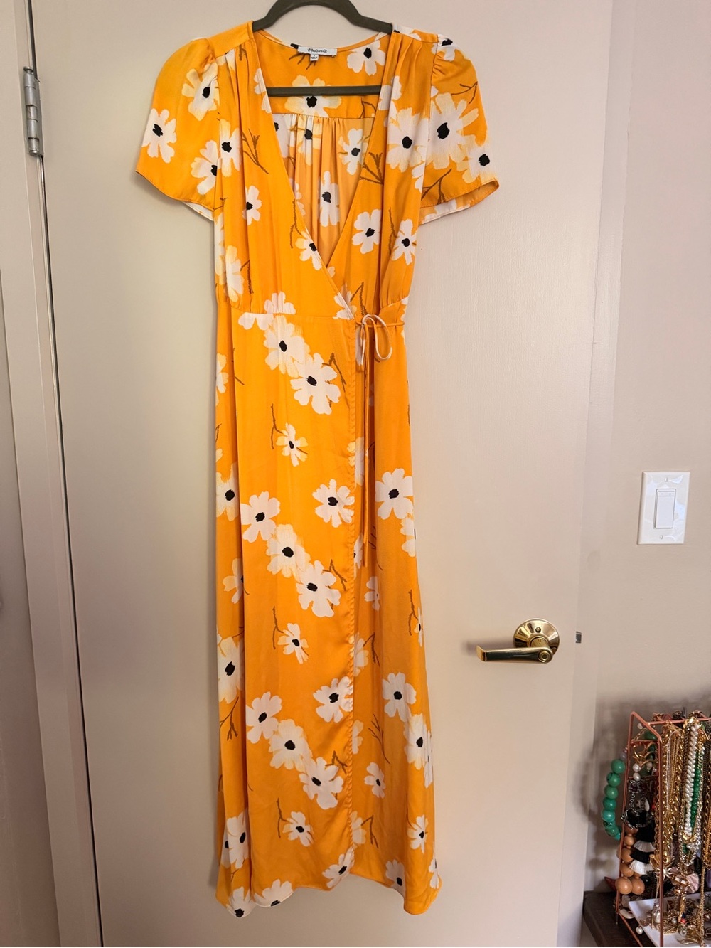 Madewell Yellow Floral Wrap Maxi Dress